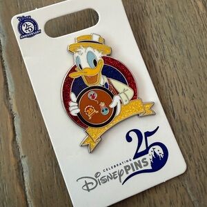 Disney Celebrating 25 Years Pin Donald 25th Anniversary Of Pin Trading 2025 Pin